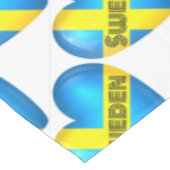 Zweden Heart Flag Tafelkleed (Gekanteld)