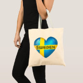 Zweden Heart Flag Tote Bag (Voorkant (product))