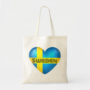 Zweden Heart Flag Tote Bag