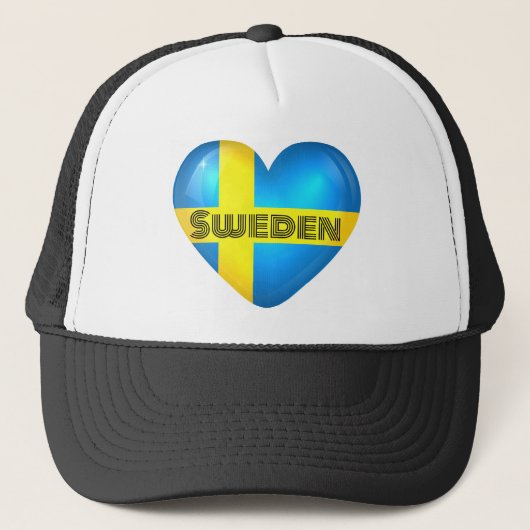 Zweden Heart Flag Trucker Pet (Voorkant)