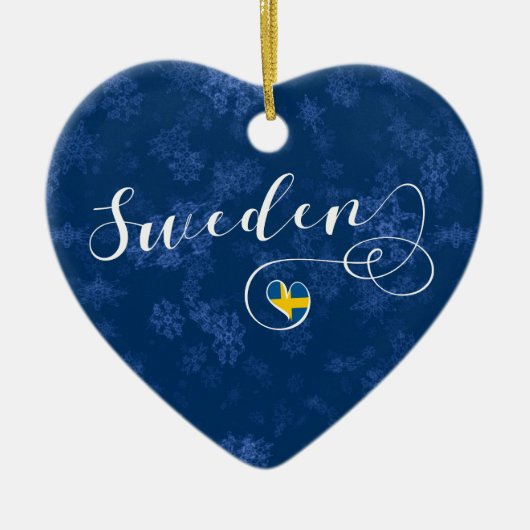 Zweden Heart, Ornament met kerstbomen, Zweeds (Voorkant)