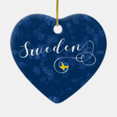 Zweden Heart, Ornament met kerstbomen, Zweeds (Achterkant)