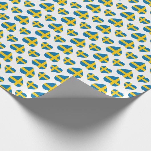 ZWEDEN HEART SHAPE FLAG CADEAUPAPIER (Hoek)