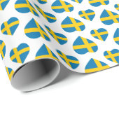 ZWEDEN HEART SHAPE FLAG CADEAUPAPIER (Rol Hoek)