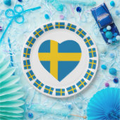 ZWEDEN HEART SHAPE FLAG PAPIEREN BORDJE (Feest)