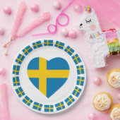 ZWEDEN HEART SHAPE FLAG PAPIEREN BORDJE (Feest)