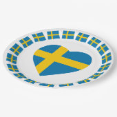 ZWEDEN HEART SHAPE FLAG PAPIEREN BORDJE (Gekanteld)