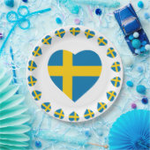 ZWEDEN HEART SHAPE FLAG PAPIEREN BORDJE (Feest)