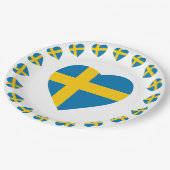 ZWEDEN HEART SHAPE FLAG PAPIEREN BORDJE (Gekanteld)
