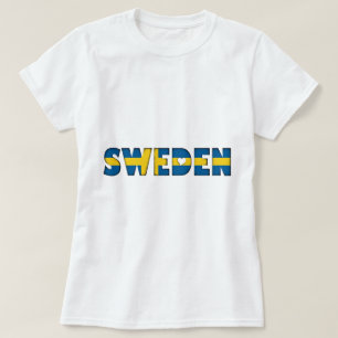 Zweden hoort Typografie Landvlag Kleuren T-shirt