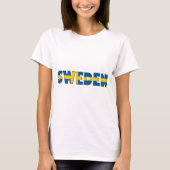 Zweden hoort Typografie Landvlag Kleuren T-shirt (Voorkant)