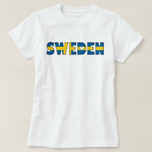 Zweden hoort Typografie Landvlag Kleuren T-shirt
