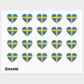 Zweden houden van vlag trots hart sticker (Vel)