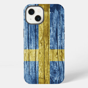 Zweden houten vlag iPhone 13 hoesje