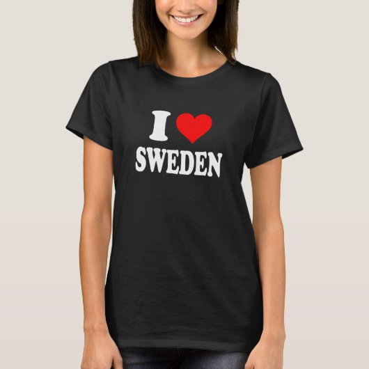 Zweden - I Heart Zweden - I Love Sweden T-shirt (Voorkant)