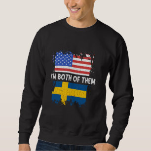 Zweden Ik ben beiden USA America Swedish Pride Trui