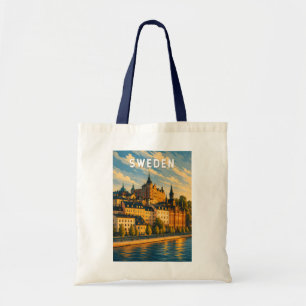 Zweden Illustratie Reis Kunst Vintage Tote Bag