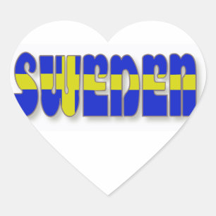 Zweden in de vlag Lettering Hart Sticker