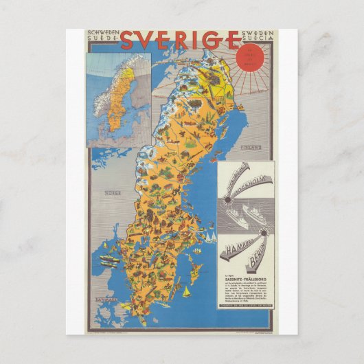 Zweden Kaart (Voorkant)