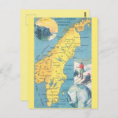  Zweden Kaart Briefkaart (Voorkant / Achterkant)