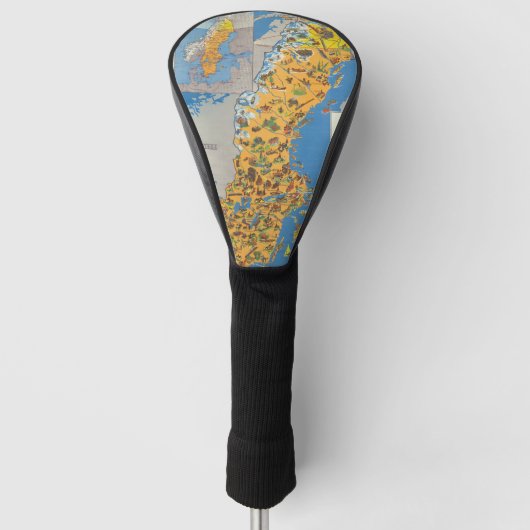 Zweden Kaart Golfheadcover (Voorkant)