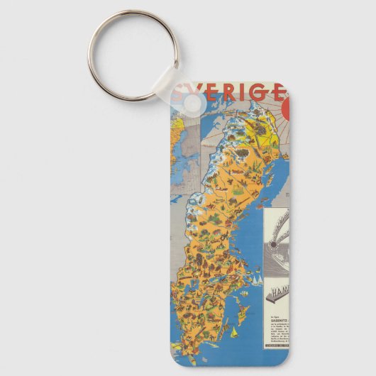 Zweden Kaart Sleutelhanger (Voorkant)