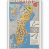 Zweden Kaart Sticker (Voorkant)