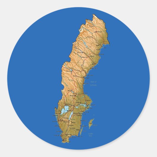 Zweden Kaart Sticker (Voorkant)