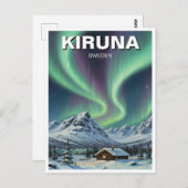 Zweden Kiruna Aurora Noorderlicht Briefkaart (Voorkant / Achterkant)