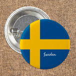 Zweden knop, patriottische Zweedse vlag mode Ronde Button 3,2 Cm<br><div class="desc">Buttonnen: Zweden en Zweedse vlag - houd van mijn land,  reizen,  vakantie,  nationale patriotten/sportfans</div>