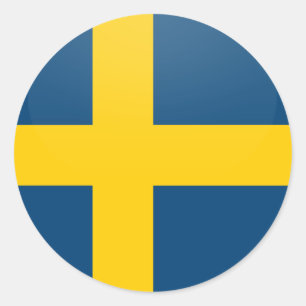 Zweden Kwaliteit Vlag Cirkel Ronde Sticker