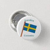 Zweden Land Vlag Thunder_Cove Ronde Button 3,2 Cm (Voorkant /achterkant)