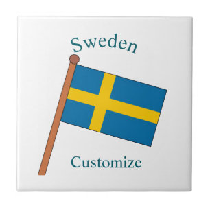 Zweden Land Vlag Thunder_Cove Tegeltje