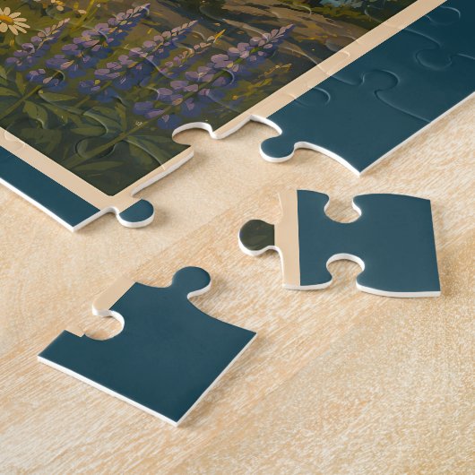 Zweden Landschapsillustratie Reis Kunst Vintage Legpuzzel (Zijkant)