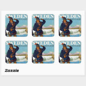 Zweden ~ Lappland Vierkante Sticker (Vel)