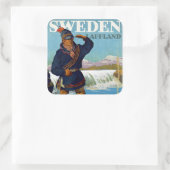 Zweden ~ Lappland Vierkante Sticker (Tas)