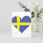zweden liefde hart - zweedse vlag briefkaart (Staand voorkant)