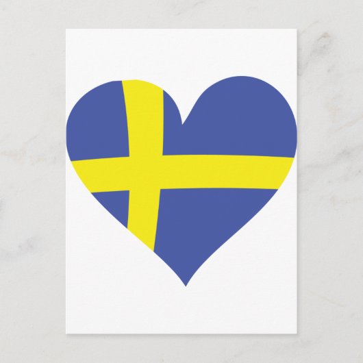 zweden liefde hart - zweedse vlag briefkaart (Voorkant)
