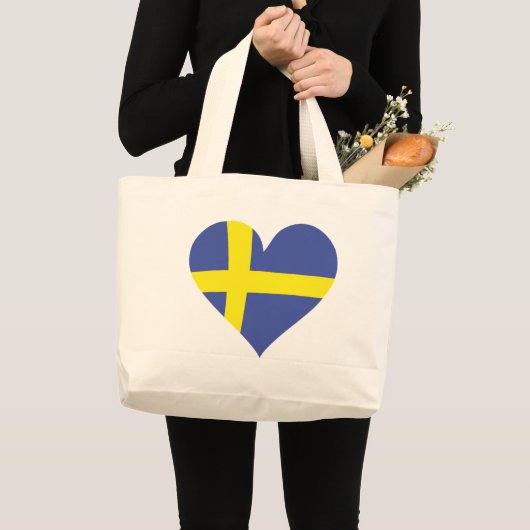 zweden liefde hart - zweedse vlag grote tote bag (Voorkant (product))