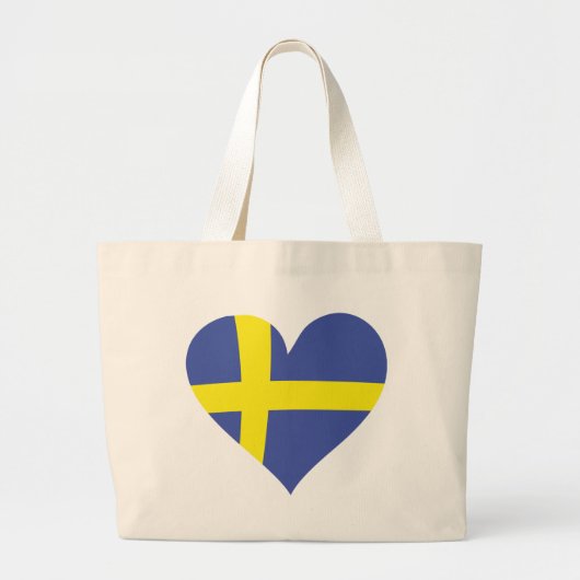 zweden liefde hart - zweedse vlag grote tote bag (Voorkant)