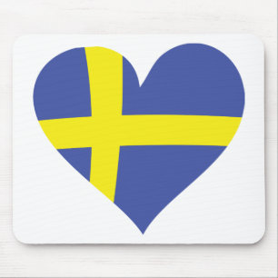 zweden liefde hart - zweedse vlag muismat