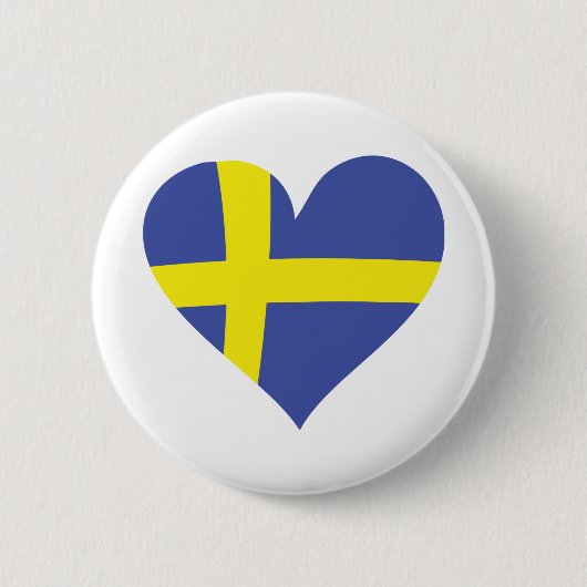 zweden liefde hart - zweedse vlag ronde button 5,7 cm (Voorkant)