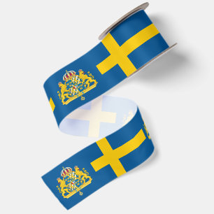Zweden Lint, Embleem, patriottisch, Zweedse Vlag Satijnen Lint