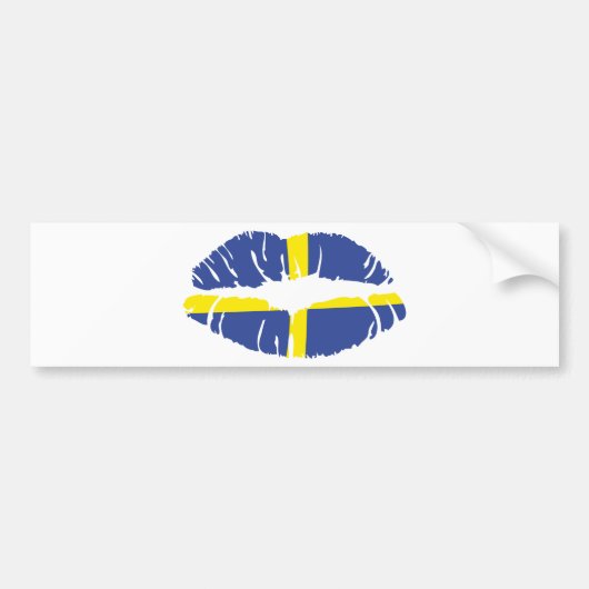 zweden - lippenstift bumpersticker (Voorkant)