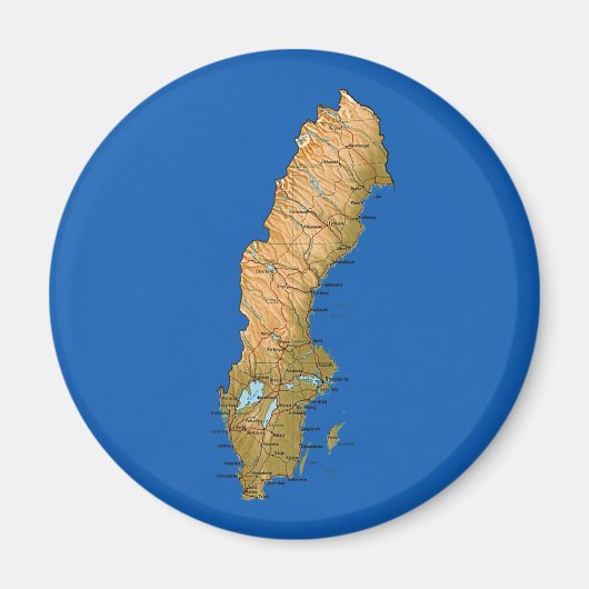 Zweden Magneet Kaart (Voorkant)
