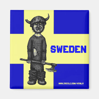 Zweden magneet met grappige viking