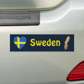 Zweden Markthart + Kaart Bumpersticker (Op auto)