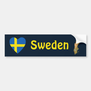 Zweden Markthart + Kaart Bumpersticker