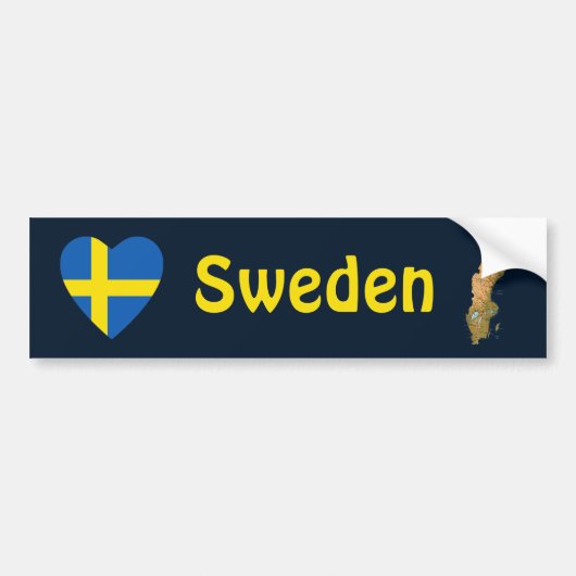Zweden Markthart + Kaart Bumpersticker (Voorkant)