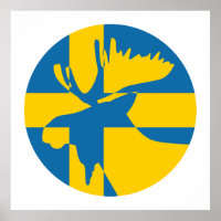 Zweden Moose Zweedse nationale dierenvlag